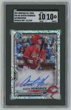 2021 Bowman Chrome SPECKLE Refractor Austin Hendrick Auto /299 SGC 10 Reds C07