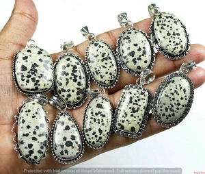 Sale Dalmatian jasper Gemstone 925 Silver Plated Handmade Design 25 PCs Pendants - Picture 1 of 2