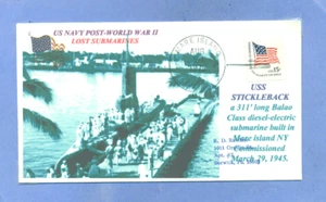 USS STICKELBACK SS-415 Lost Diesel Submarine 1949, Naval Photo Handstamp Mare Is - Picture 1 of 1