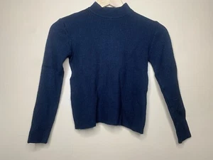 Caroll Paris Girl's Junior Size Small Sweater Knit Mock Neck Black Long Sleeve - Picture 1 of 15