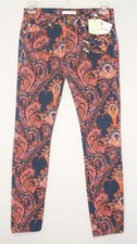 NWT Pierre Balmain Paisley Print Denim Skinny Jeans 25