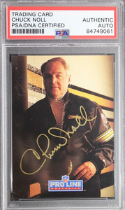 Chuck Noll (d.2014) HOF Signed Autographed 1991 Pro Line Portraits Card PSA