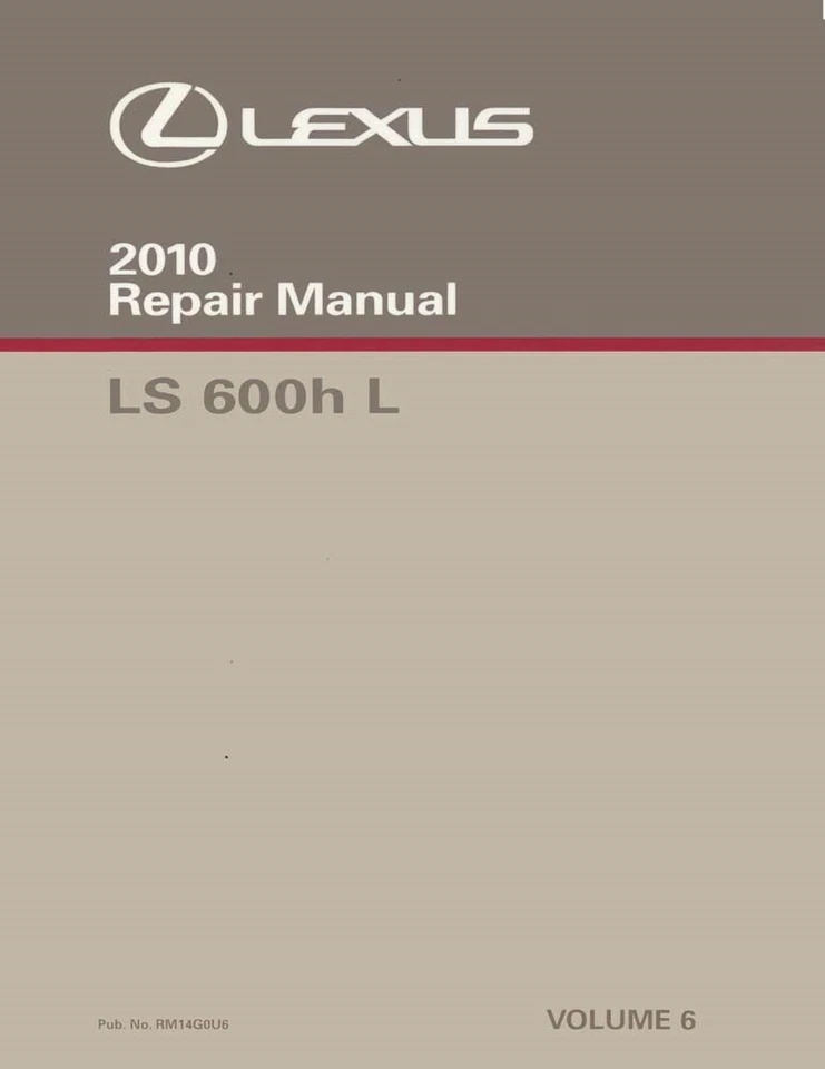 2010 Lexus LS600h L Shop Service Repair Manual Volume 6 Only Foto 1 de 1