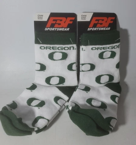 Oregon Ducks Socks Size Child 8-13 NEW 2 PAIR Cover