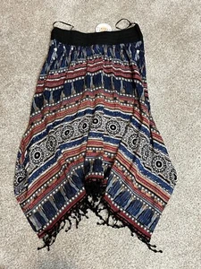 Lola P. Size XL Skirt Bohemian Asymmetrical Flowy Elastic Waist Rayon - Picture 1 of 4