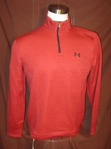 Under Armour Storm Mens Long-Sleeve 1/4-Zip Shirt, Red, Poly, Size M, Loose, New - Picture 1 of 7
