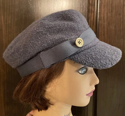 Gorra de noticiero Hat Attack para mujer gris mezcla de lana Foto 1 de 4