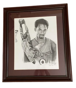 VTG Kobe Bryant Lithograph Signed By Artist 2000 basketball LA Lakers NBA HOF - Picture 1 of 17