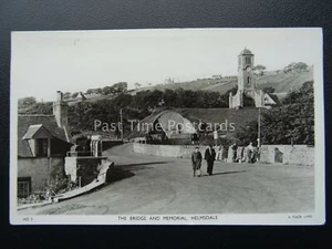 HELMSDALE Bridge & Memorial shows WORKMAN ON DRY STONE WALL c1936 RP PC by Tuck - Bild 1 von 2