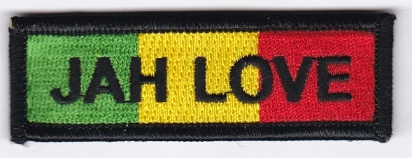 Rasta JAH LOVE Embroidered Patches 1"x3" iron-on - Image 1 of 1