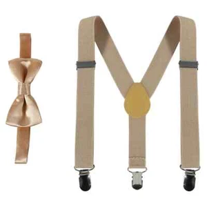 Kids Suspenders with Bowtie Fashion Children Bow Tie Set Boys Braces Girls - Picture 1 of 40
