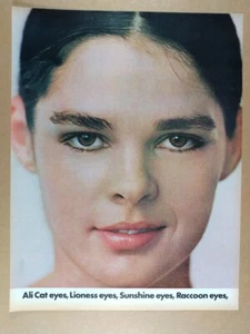 1970 Love Cosmetics Eye Liner Shadow Mascara Ali MacGraw photo vintage print Ad - Bild 1 von 2