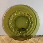 Vintage Green Colony Cubist Glass Whitehall Olive Green Snack  Plate 10-1/2"
