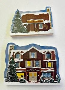 Cats Meow Wood Building Lot of 2 Cabins At Great Trails Snowshoe Canteen Lodge - Picture 1 of 9