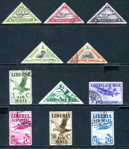Liberia 1936- 1938 Airmail Used Lot Cover