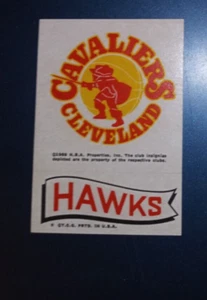 1972-73 Topps Basketball Sticker Cleveland Cavaliers/Atlanta Hawks near mint - Picture 1 of 2