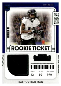 2021 Panini Contenders #RTS-RBA Rashod Bateman Rookie Ticket Swatches Green - Picture 1 of 2