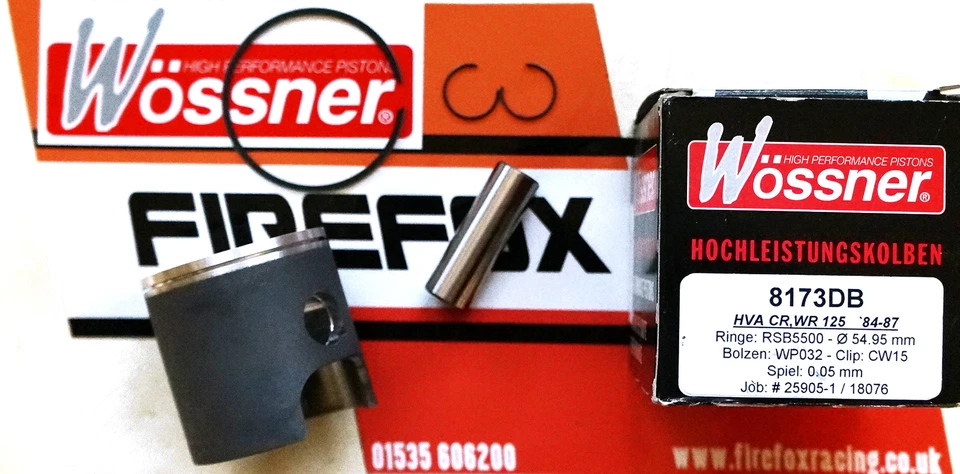 Husqvarna CR125 WR125 WR CR 125 1984 - 1987 55mm DIÁMETRO Kit de pistón de carreras Wossner Foto 1 de 1