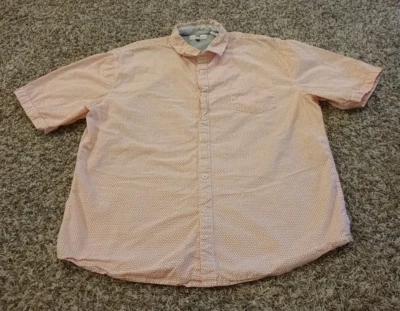 Camisa Michael Brandon Para Hombre 2XL XXL Naranja Geométrica Manga Corta Botón Delantero Foto 1 de 4