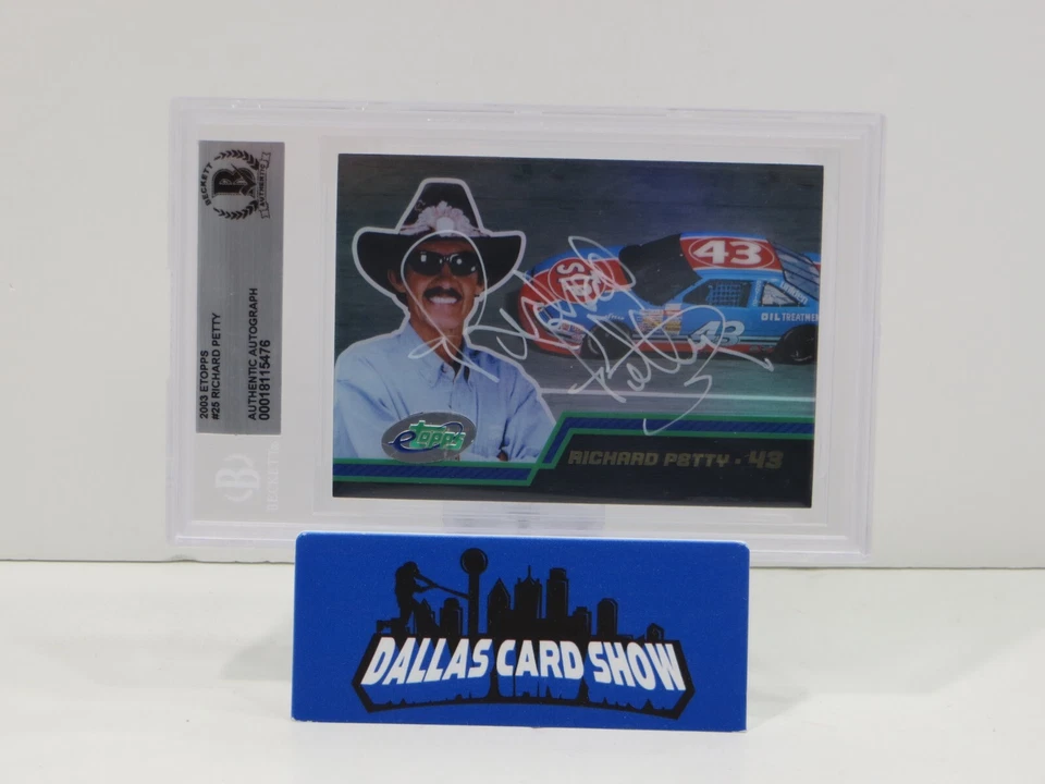 RICHARD PETTY SIGNED 2003 ETOPPS #25 BGS BAS SLAB Nascar THE KING - Image 1 of 4