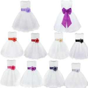 Kid Flower Girl Dress Bridesmaid Wedding Princess Party Formal Gown Tutu Dresses - Picture 1 of 82
