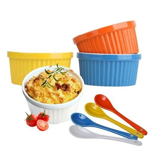 Ramekins per Souffle Piastra da Forno - 12 Once (Set di 4, Colori Assortiti con 4 Ex - Foto 1 di 8