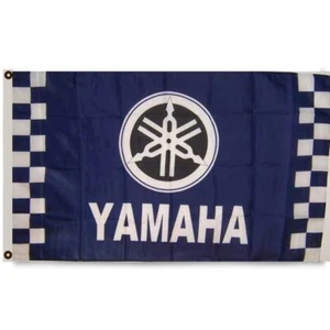 CHECKERED YAMAHA SPORTS CAR FLAG new 3x5ft superior quality USA seller - Picture 1 of 4