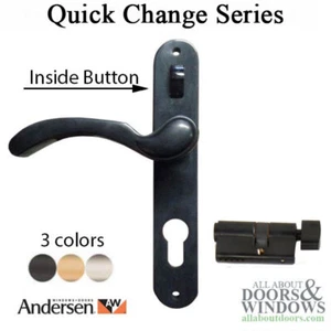 Andersen EMCO Storm Door Handleset with Lock Bar Slide Button Traditonal Handle - Picture 1 of 12
