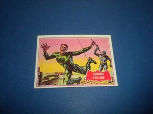 BATMAN card #11A Topps 1966 red bat/puzzle back LANDING A BIG ONE - Picture 1 of 4