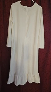 LDS Mormon Long White Temple Dress Size Large L Pullover Textured Fabric - Picture 1 of 6