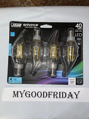 Feit Electric Enhance CA10 E12 (Candelabra) Filament LED Bulb (4) Daylight 40 W - Image 1 of 3