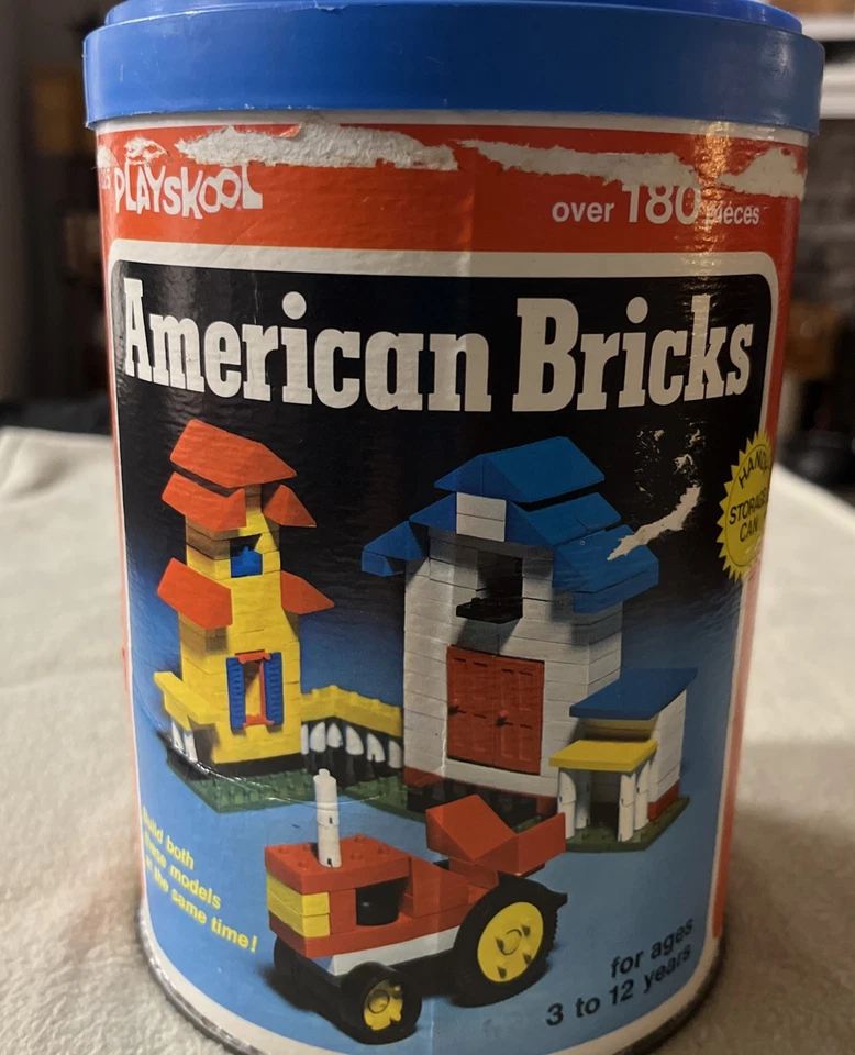 DE COLECCIÓN 1976 - PLAYSKOOL AMERICAN BRICKS: BLOQUES DE CONSTRUCCIÓN DE PLÁSTICO 186 piezas Foto 1 de 4
