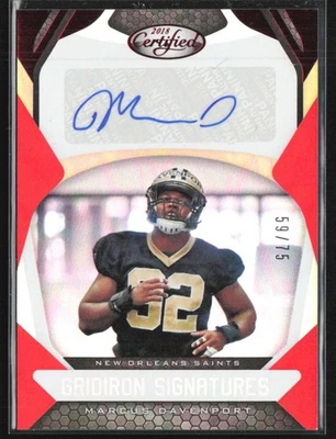 Marcus Davenport 2018 Panini Certified Gridiron Signatures Mirror Red Auto /75 - Image 1 of 3