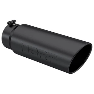 MBRP T5125BLK Stainless Steel Black Angled Round 5 inch Universal Exhaust Tip - Foto 1 di 3
