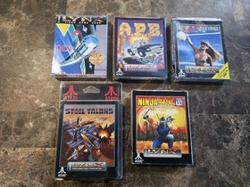 Atari Lynx 5 game lot. Ninja Gaiden, Qix,APB, Volleyball,Steel Talons (sealed).
