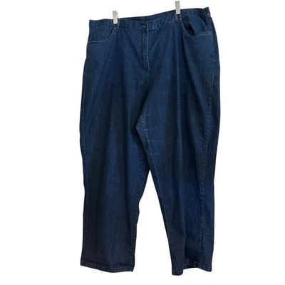 Ruby Rd. Cropped Denim Pants 22W Dark Wash Elastic Waist Pockets Casual Comfort - Image 1 of 4