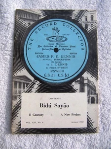 THE RECORD COLLECTOR Magazine 1960 Vol 13 No 6 Bidu SAYAO Il Guarany Discography - Picture 1 of 2