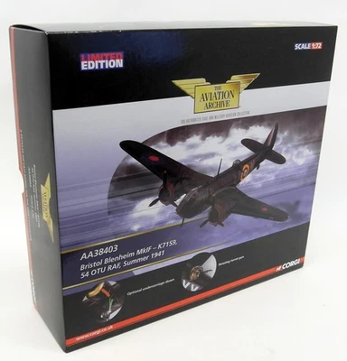 Corgi 1/72 Scale Diecast - AA38403 Bristol Blenheim MkIF K7159 RAF Summer 1941 - Image 1 of 4