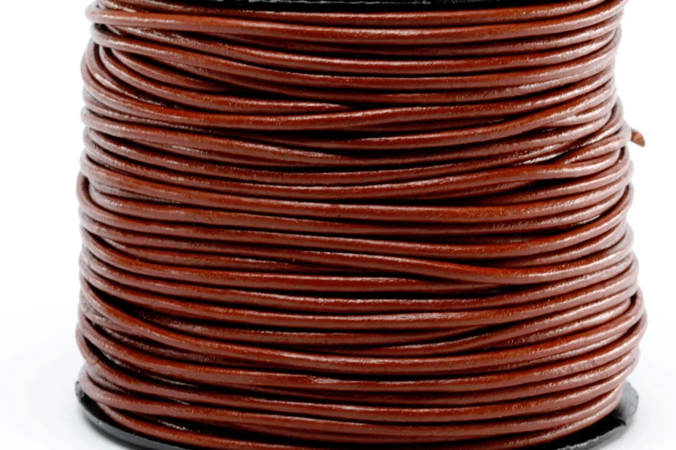 Шнур из натуральной круглой кожи 1,5 мм 1/16 дюйма товары для рукоделия сделай сам - выберите цвет - Изображение 1 из 1