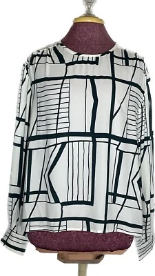 Blusa para mujer Club Monaco marfil y verde al por menor $159 Foto 1 de 4