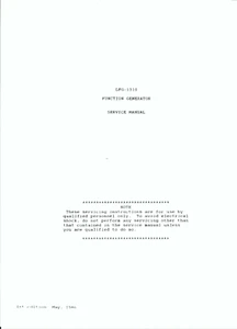 Leader Bedienungsanleitung user manual für LFG- 1310 englisch Copy - Picture 1 of 1
