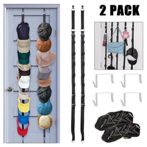 2× Baseball Cap Hat Rack Wall Door Hanger Holder Storage Organizer 16 Hooks US - Picture 1 of 10