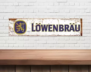 LOWENBRAU Metal Sign, man cave, beer hut, wall signs, home bar, metal signs - Foto 1 di 1