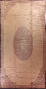 Tappeto vintage Medallion Savonnerie France annodato a mano 15'x29' dimensioni palazzo - Foto 1 di 12
