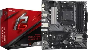 Placa madre ASRock AMD Ryzen5000 AM4 B550 MicroATX B550M Phantom Gaming 4 - Imagen 1 de 6