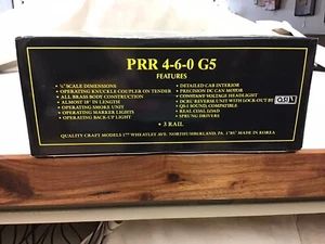 *NEW* WEAVER 1965 Q. C. Models, Brass, Pennsylvania Railroad 4-6-0  G5, 3-Rail - Picture 1 of 17