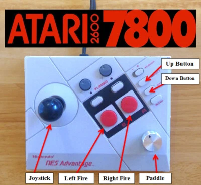Nintendo NES Advantage Modded Controller Joystick with Paddle for Atari 7800 Mod - Image 1 of 4