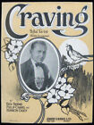 Craving Original 1925 Sheet Music Ben Bernie Hotel Roosevelt Orch VTG w/ Ukulele