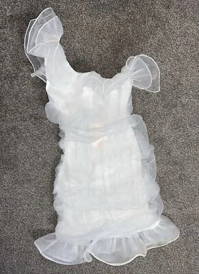 BNWT CLUB L WHITE ORGANZA RUFFLE ONE SHOULDER MINI DRESS SIZE 8 RRP £65 - Image 1 of 2