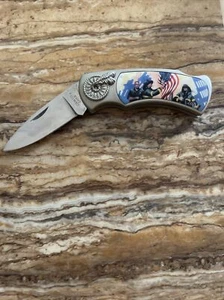 Iconic 9/11 Flag Flown World Trade Center Twin Towers USA Pocket Knife Stainless - Picture 1 of 6